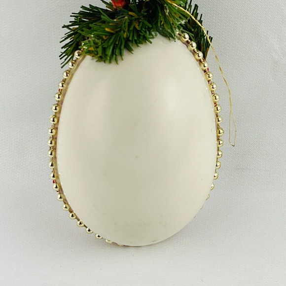 Vtg Santa Toy Bag Tree Christmas Presents Egg Diorama Scene Ornament Homemade - Picture 5 of 6